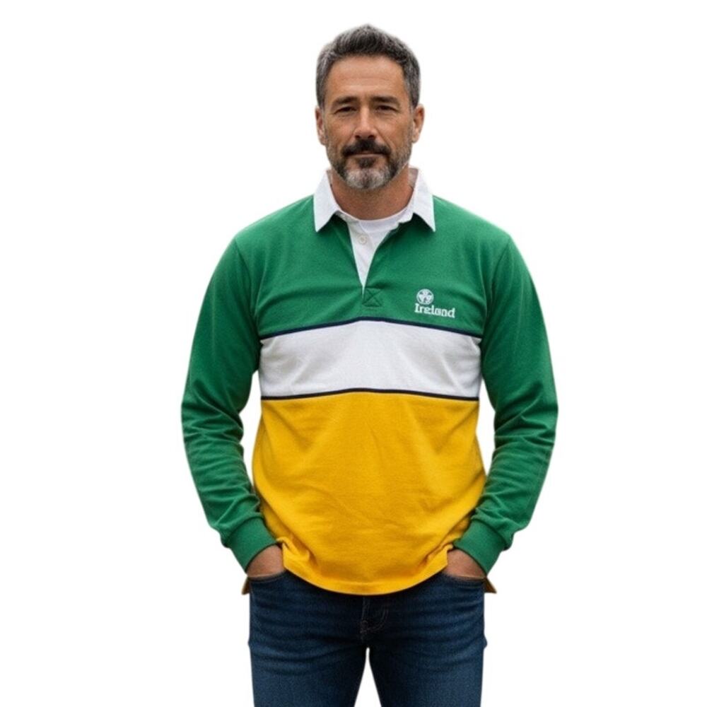 Blarney Woollen Mills Vintage Ireland Size XL Long Sleeve Pullover Rugby Shirt